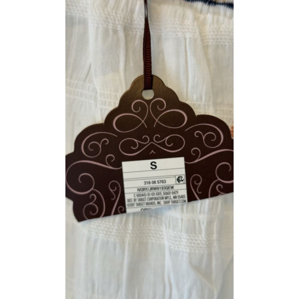 Floral Embroidered White Blouse Lightweight Size Small - Picture 8 of 10